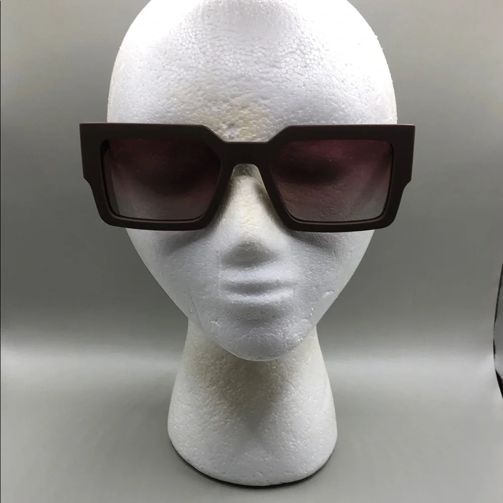 Dime Optics Sunset Sunglasse Square Gradeint Lens Sharp Cat Eye Frame Brown